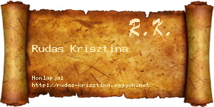Rudas Krisztina névjegykártya
